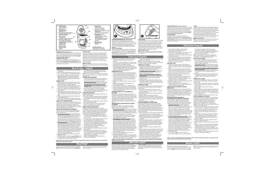 How to use – english, Como usar-español utilisation-français, Need help | Necesita ayuda, Besoin d’aide | Black & Decker CM100 User Manual | Page 2 / 2