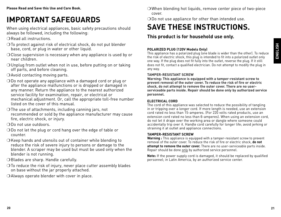 Important safeguards, Save these instructions | Black & Decker BlP6601M User Manual | Page 11 / 19