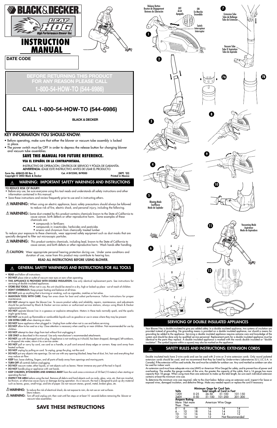 Black & Decker Leaf Hog 608435-00 User Manual | 4 pages