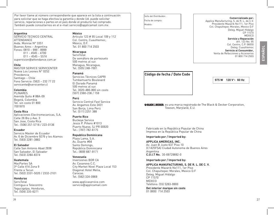 Black & Decker DLX1050W User Manual | Page 14 / 15