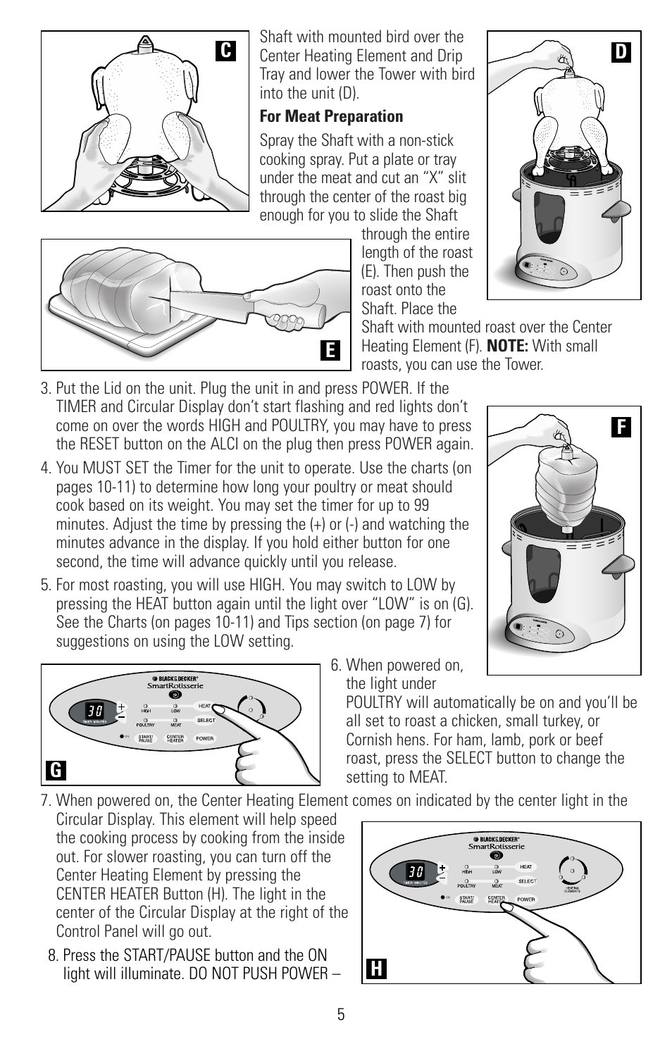 Gh c e | Black & Decker SMARTROTISSERIE RTS600 User Manual | Page 6 / 52