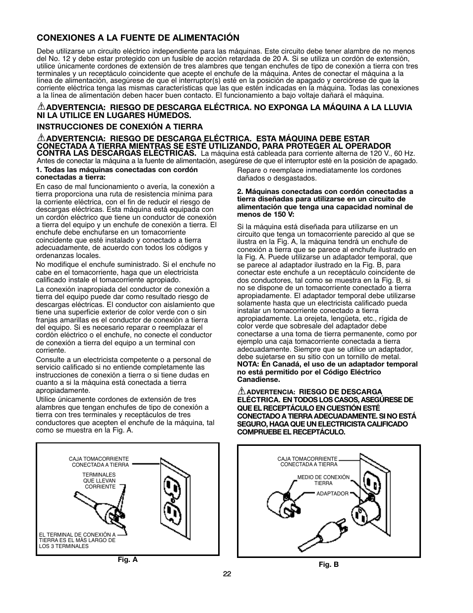 Conexiones a la fuente de alimentación | Black & Decker 90527840 User Manual | Page 22 / 39