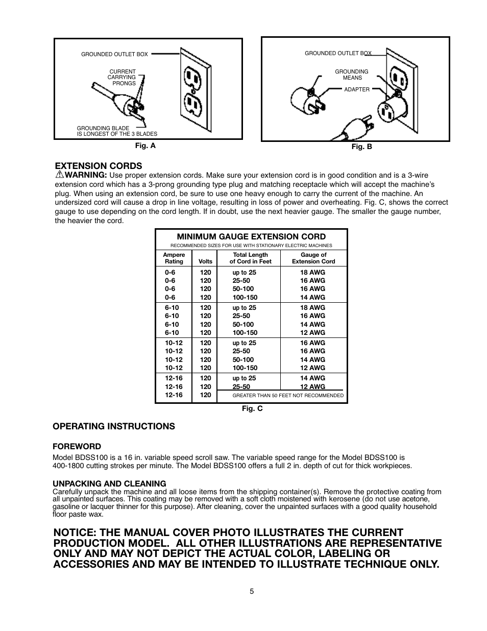 Extension cords, Operating instructions | Black & Decker 90527840 User Manual | Page 5 / 39