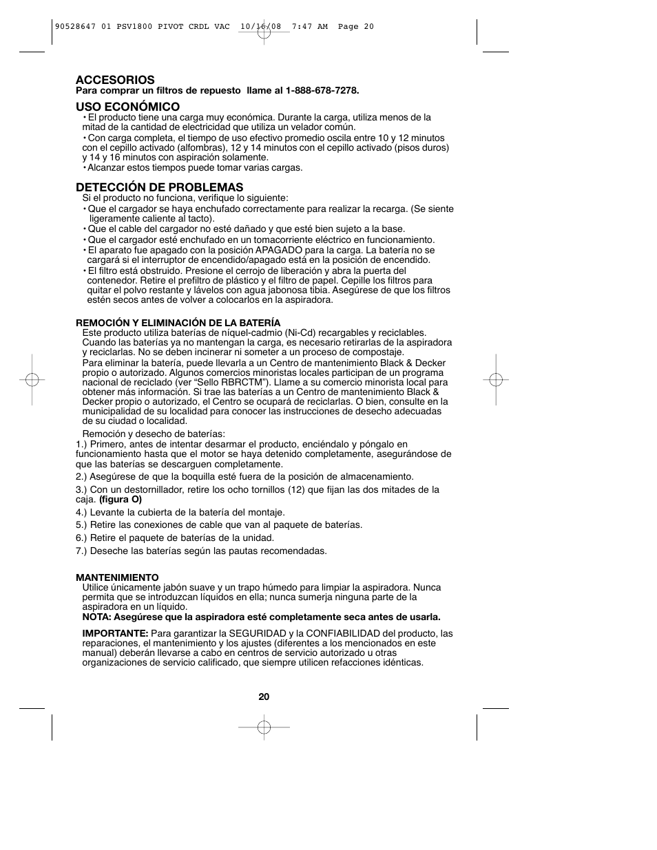 Black & Decker 90528647 User Manual | Page 20 / 24