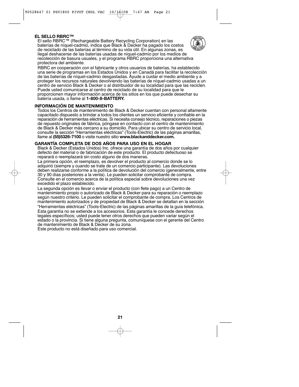 Black & Decker 90528647 User Manual | Page 21 / 24