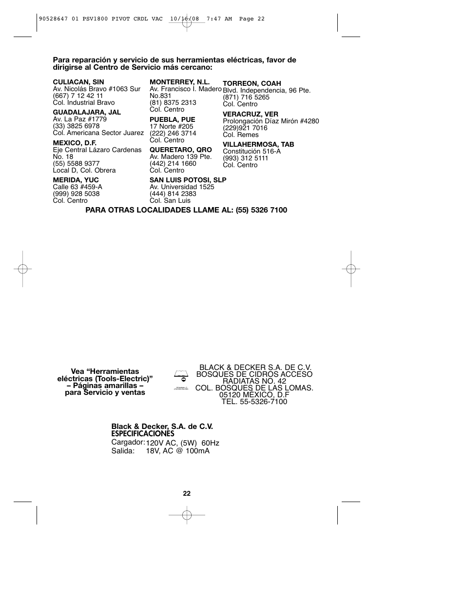 Black & Decker 90528647 User Manual | Page 22 / 24