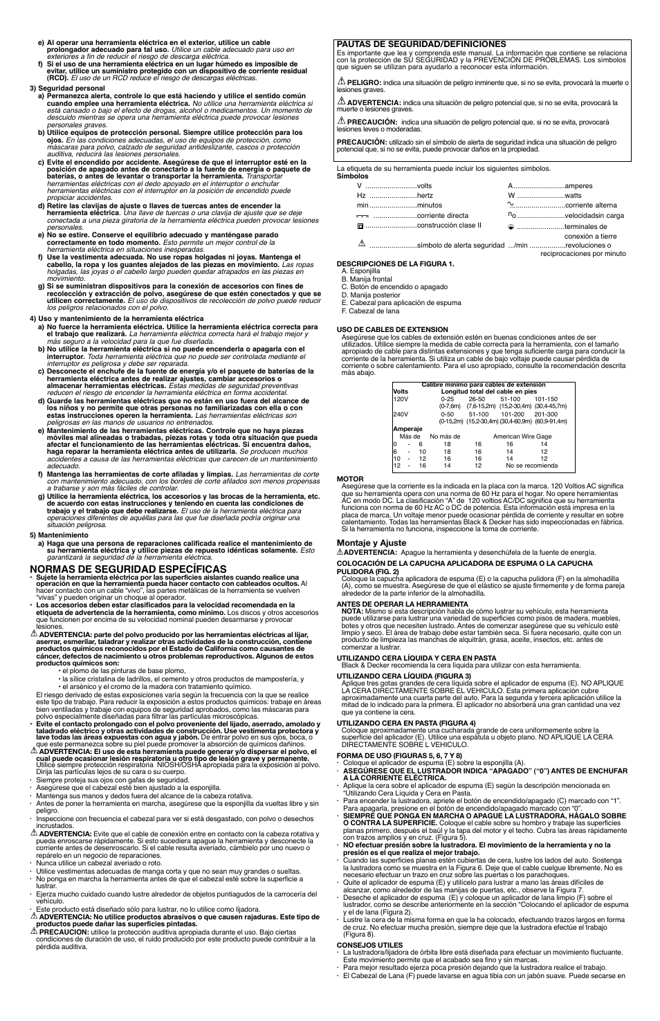 Normas de seguridad específicas | Black & Decker 90556294 User Manual | Page 5 / 6