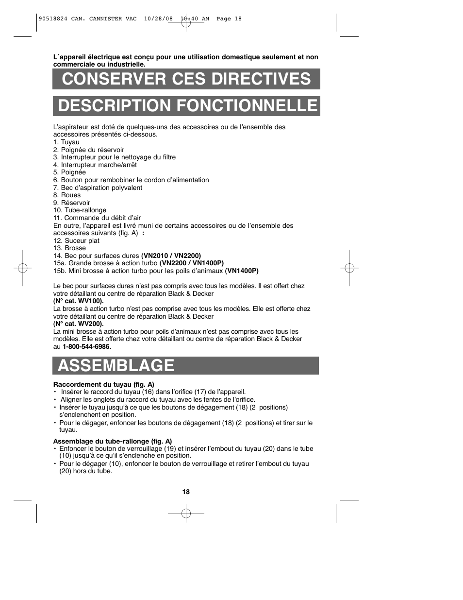Black & Decker VN2200 User Manual | Page 18 / 36