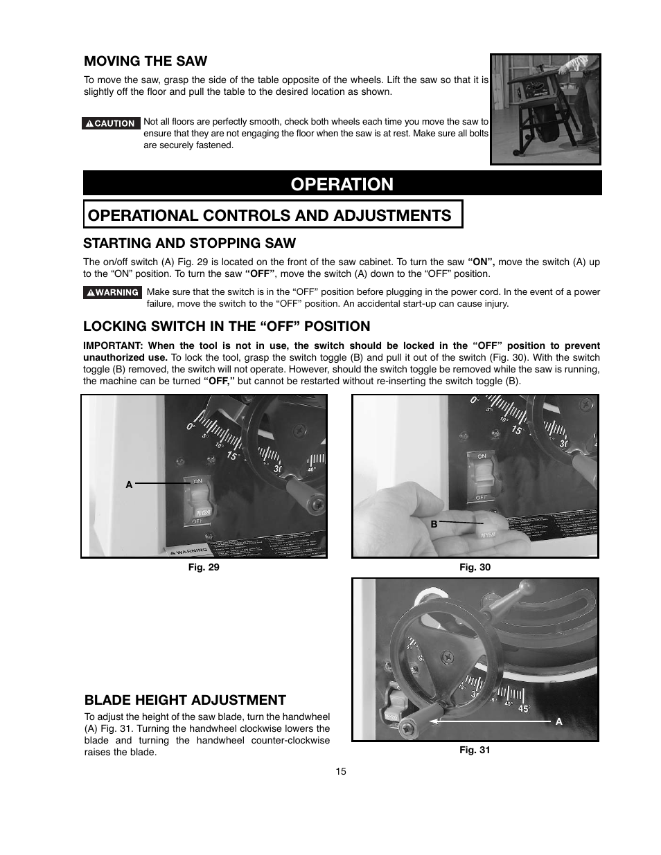 Operation, Operational controls and adjustments | Black & Decker 90521029 User Manual | Page 15 / 60