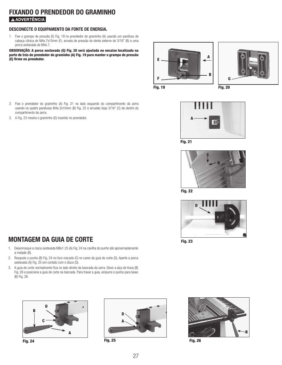 Fixando o prendedor do graminho, Montagem da guia de corte | Black & Decker BT1800 User Manual | Page 27 / 52