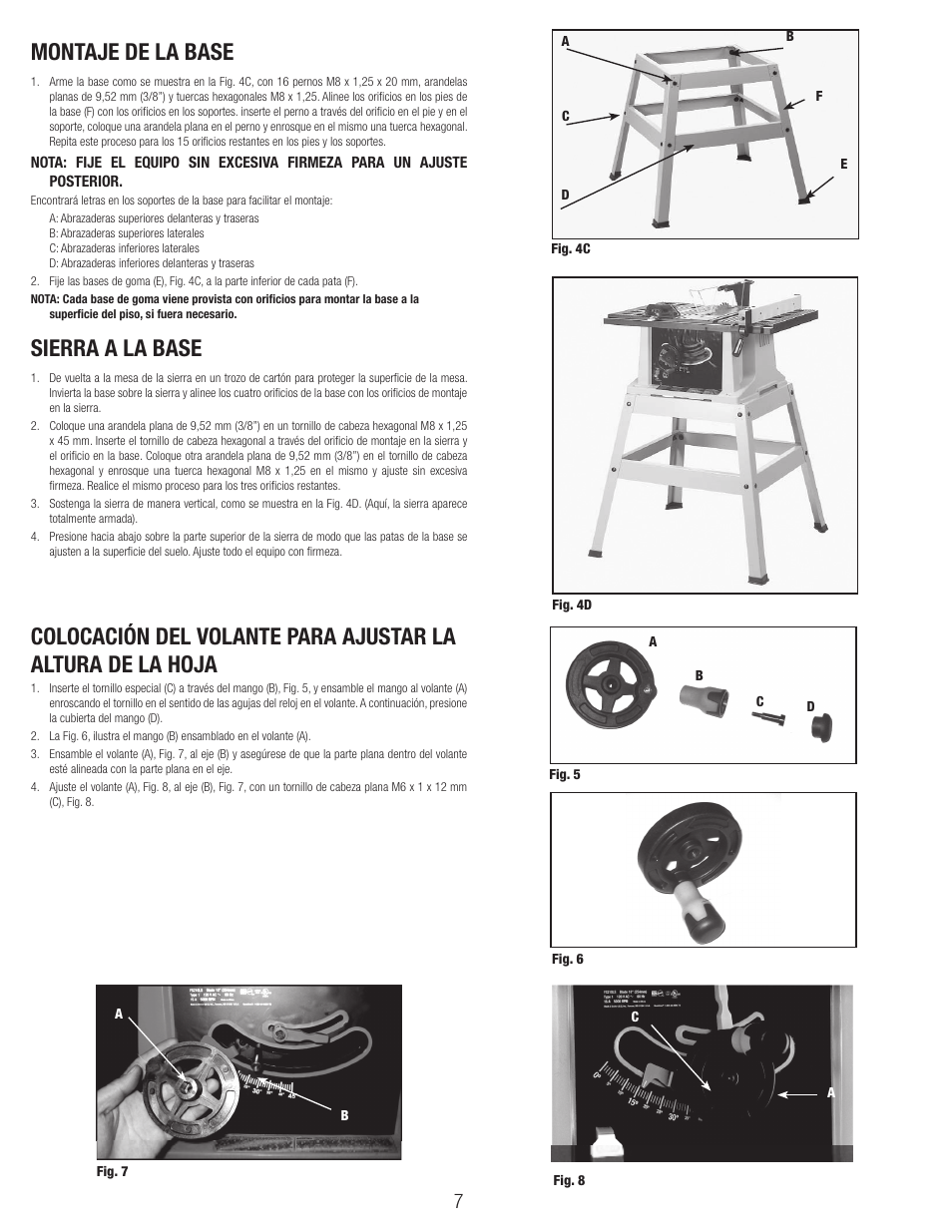 Montaje de la base, Sierra a la base | Black & Decker BT1800 User Manual | Page 7 / 52