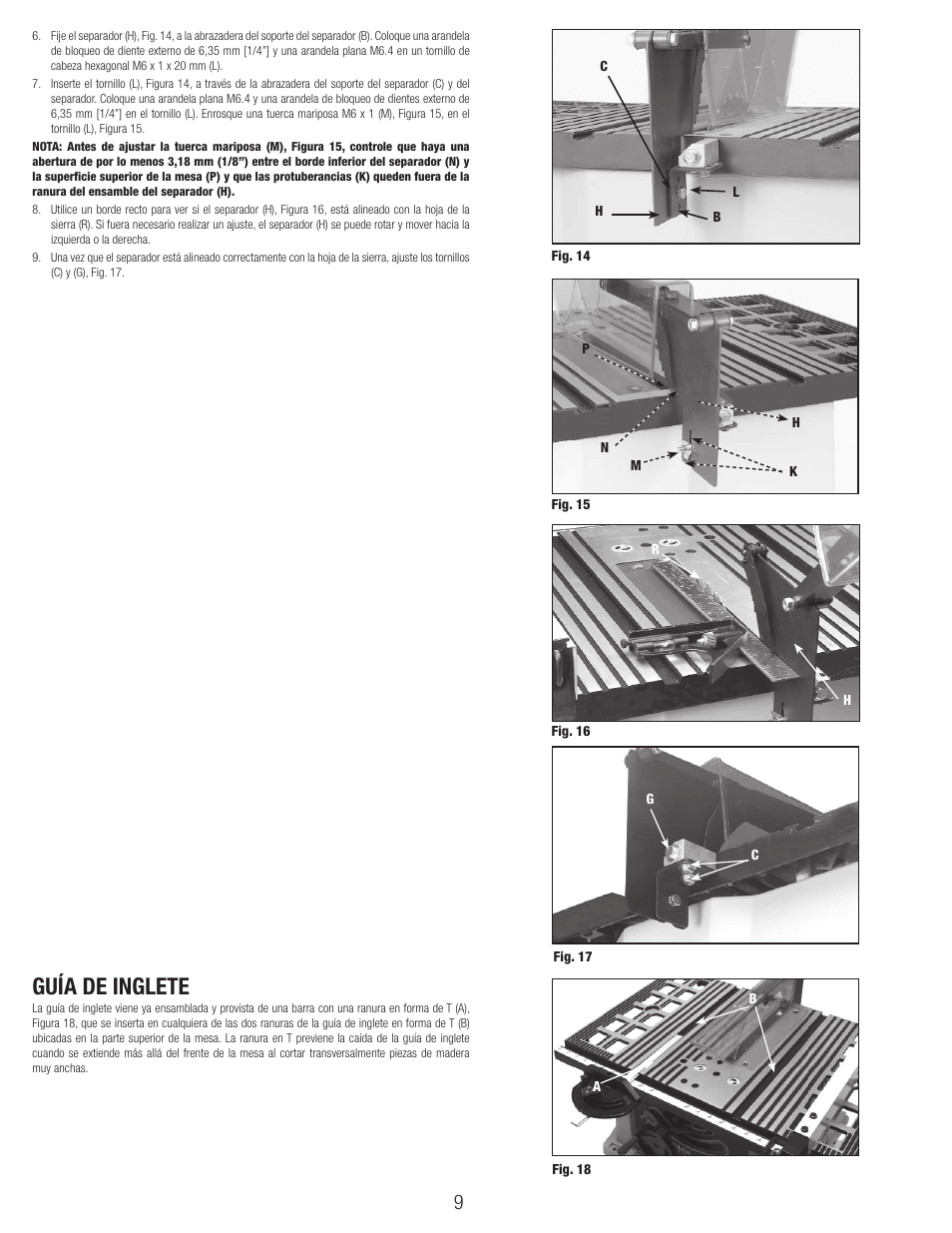 Guía de inglete | Black & Decker BT1800 User Manual | Page 9 / 52