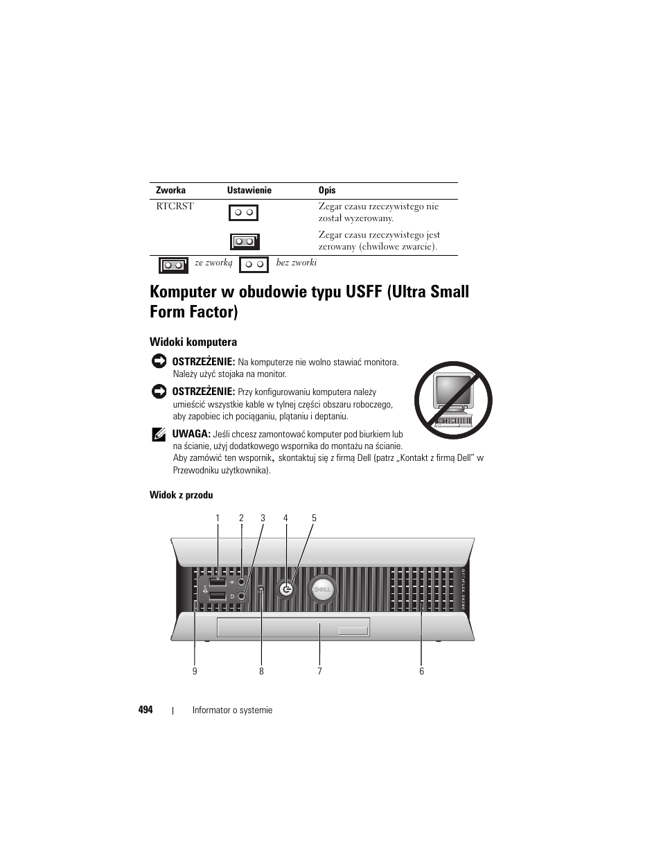 Widoki komputera | Dell OptiPlex 755 User Manual | Page 494 / 622