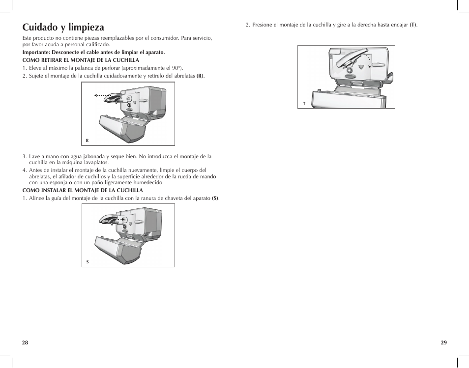 Cuidado y limpieza | Black & Decker CO100 User Manual | Page 15 / 17