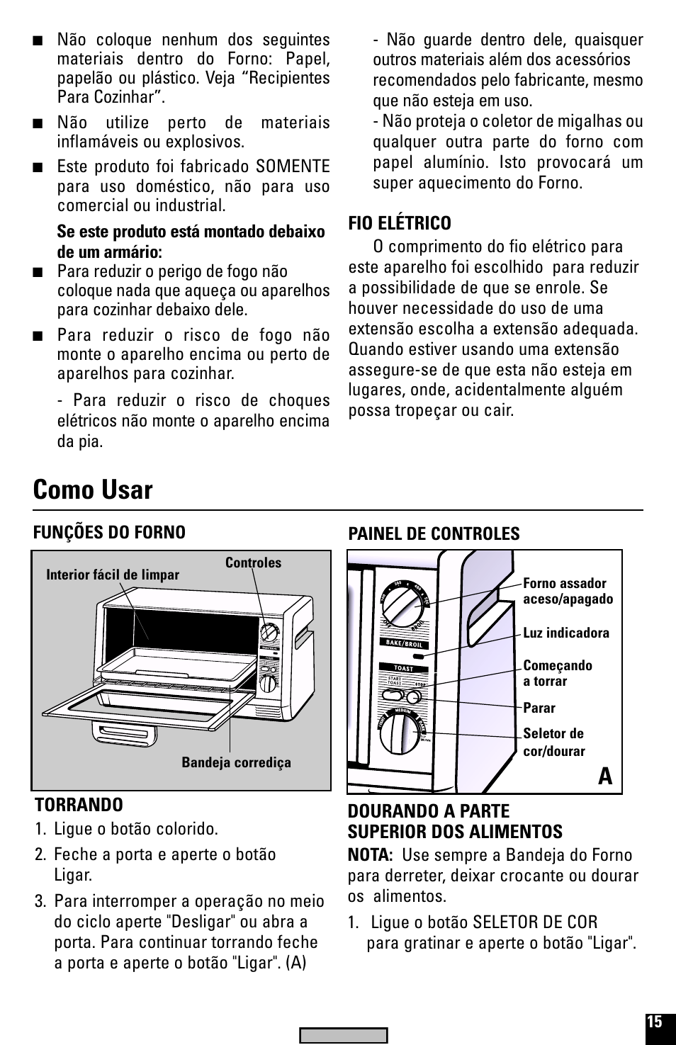 Como usar | Black & Decker TRO520 User Manual | Page 15 / 20