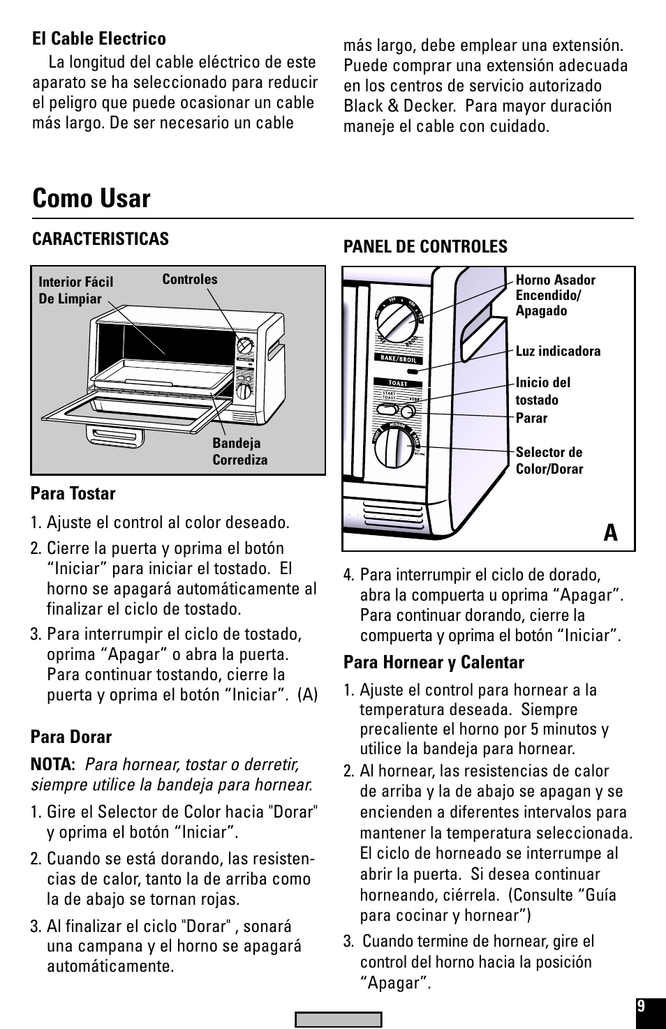 Como usar | Black & Decker TRO520 User Manual | Page 9 / 20