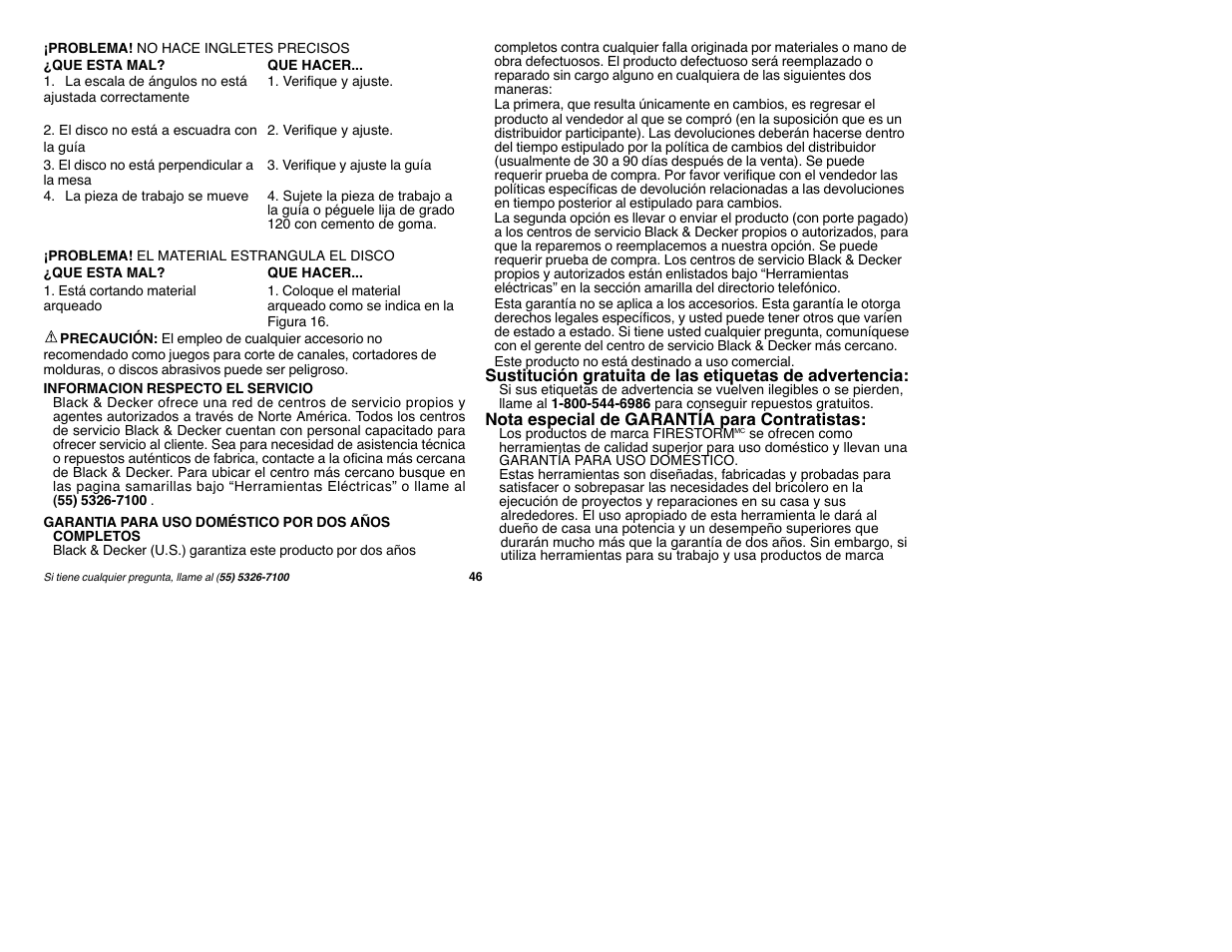 Black & Decker Fire Storm FS1500CMS User Manual | Page 46 / 47