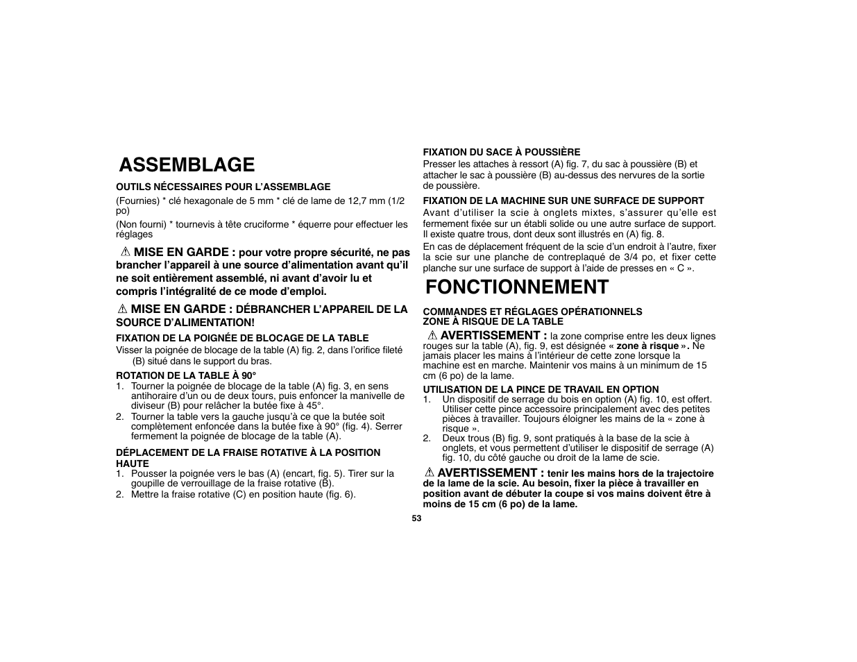 Assemblage fonctionnement | Black & Decker 90528012 User Manual | Page 53 / 88