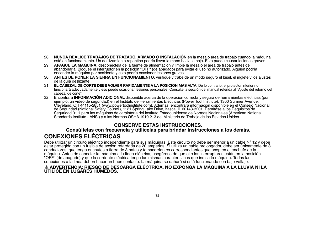 Conexiones eléctricas | Black & Decker 90528012 User Manual | Page 72 / 88
