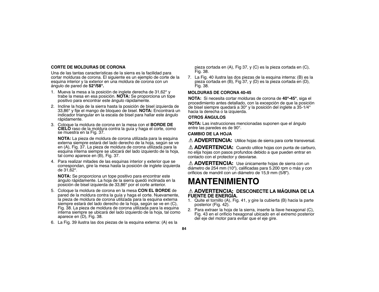 Mantenimiento | Black & Decker 90528012 User Manual | Page 84 / 88