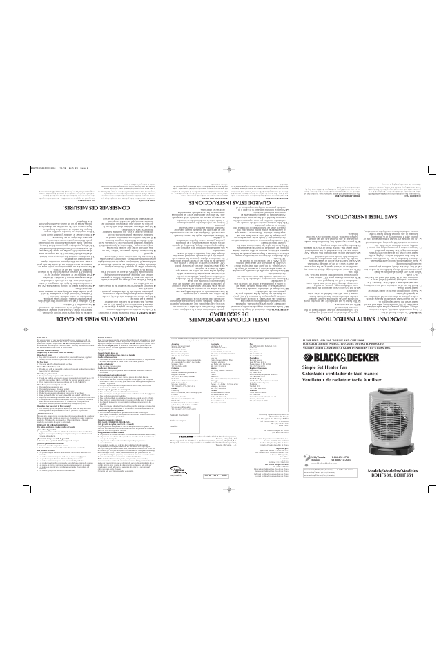 Guarde estas instrucciones, Save these instructions | Black & Decker BDHF551 User Manual | Page 2 / 2