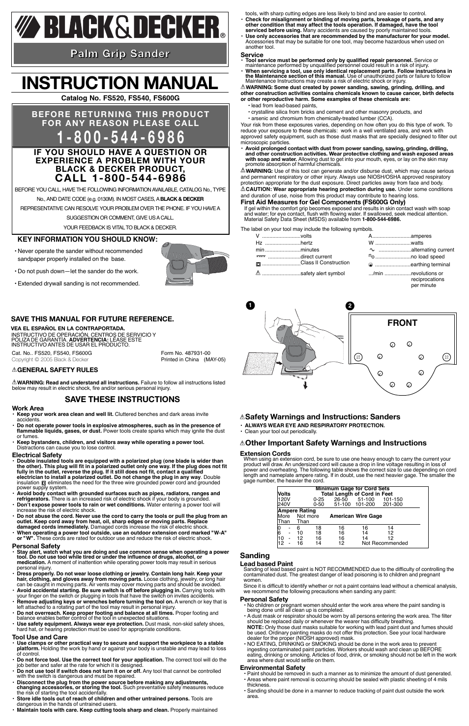 Black & Decker S520 User Manual | 4 pages