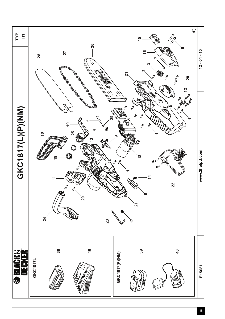 Gkc1817(l)(p)(nm) | Black & Decker GKC1817P User Manual | Page 15 / 16