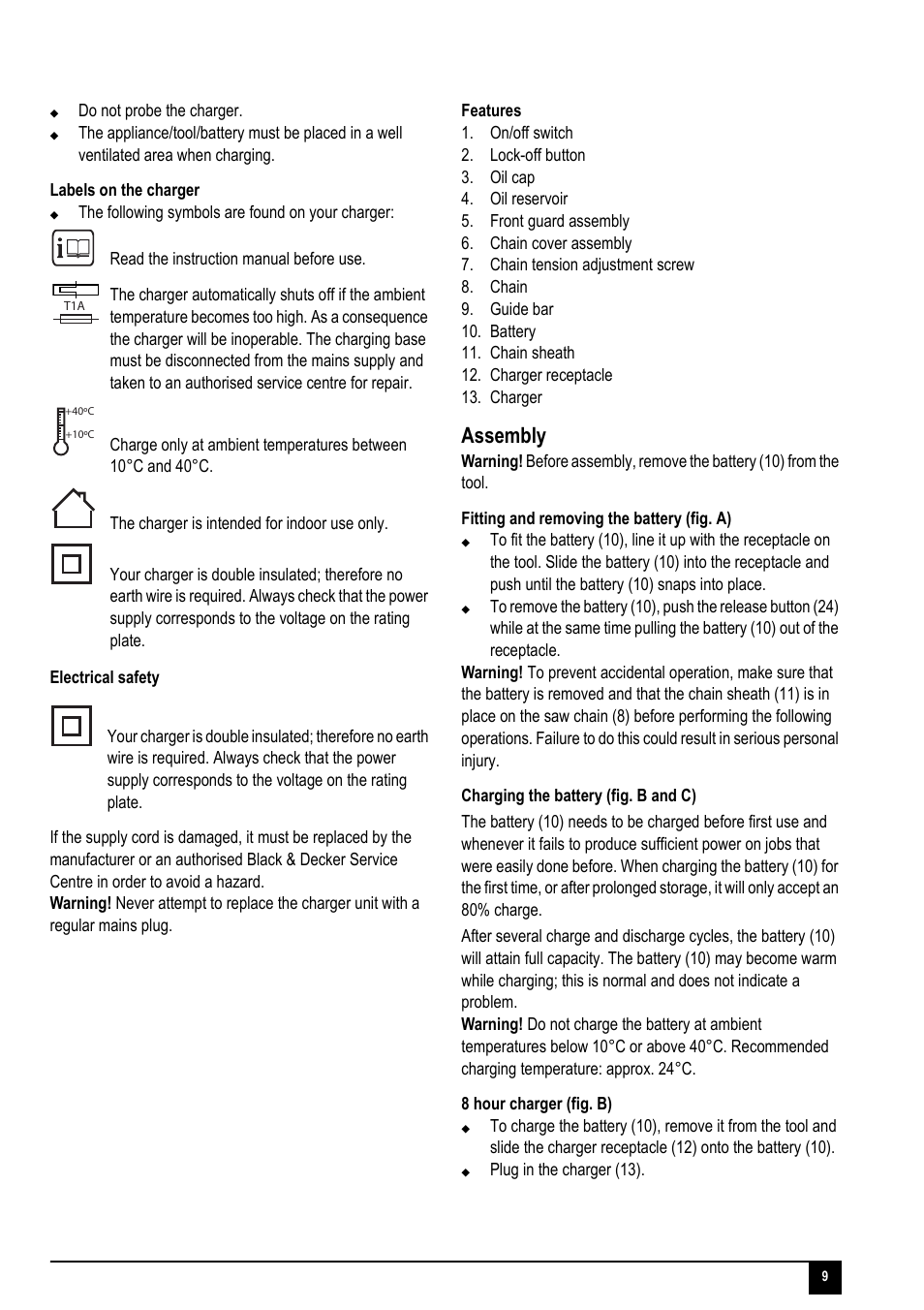 Assembly | Black & Decker GKC1817P User Manual | Page 9 / 16