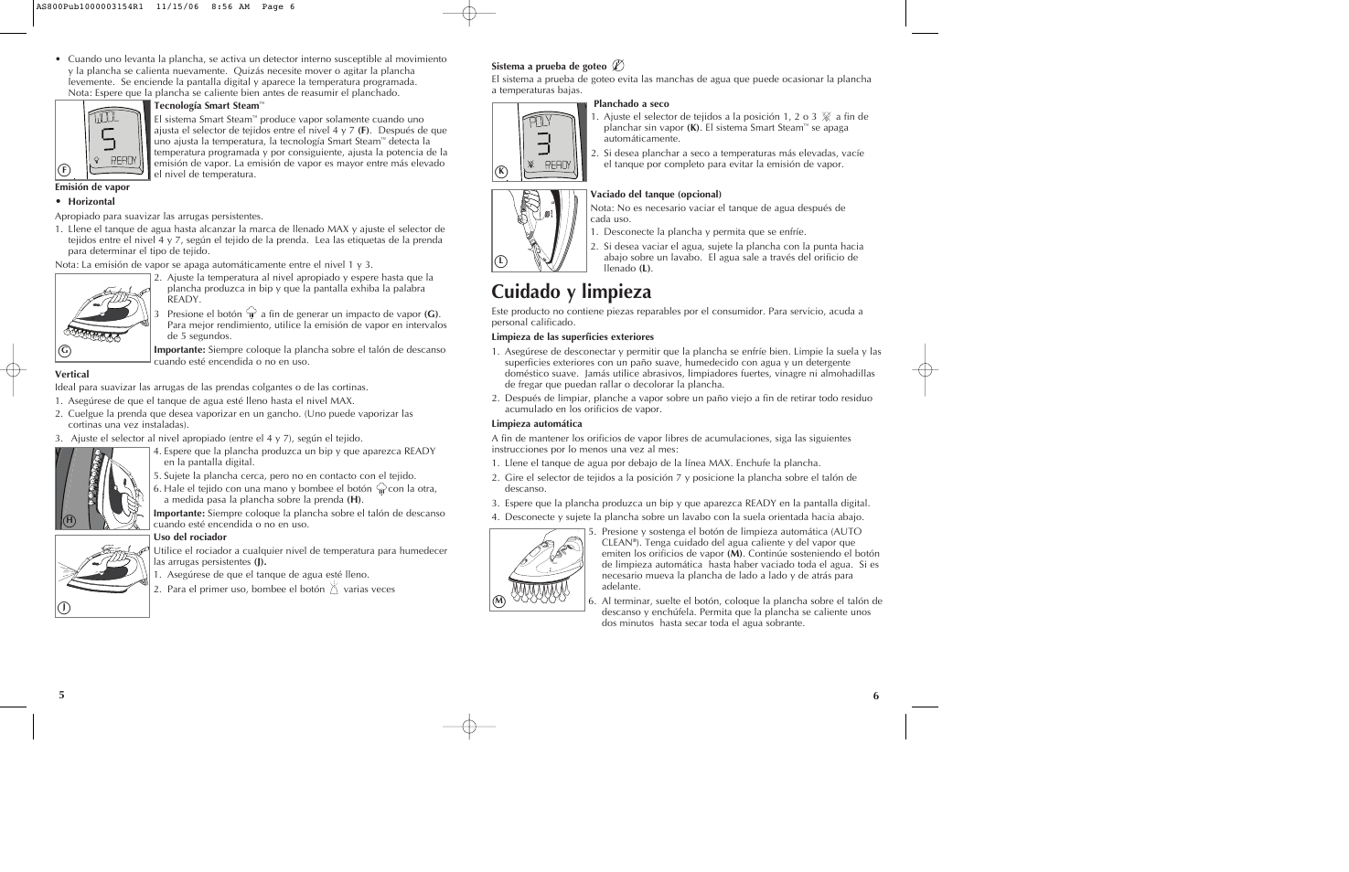 Cuidado y limpieza | Black & Decker AS800 User Manual | Page 4 / 11