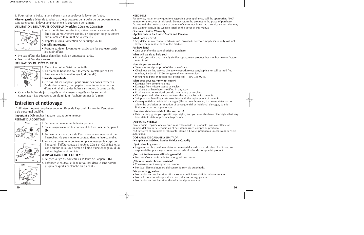 Entretien et nettoyage | Black & Decker CO85BM User Manual | Page 11 / 13