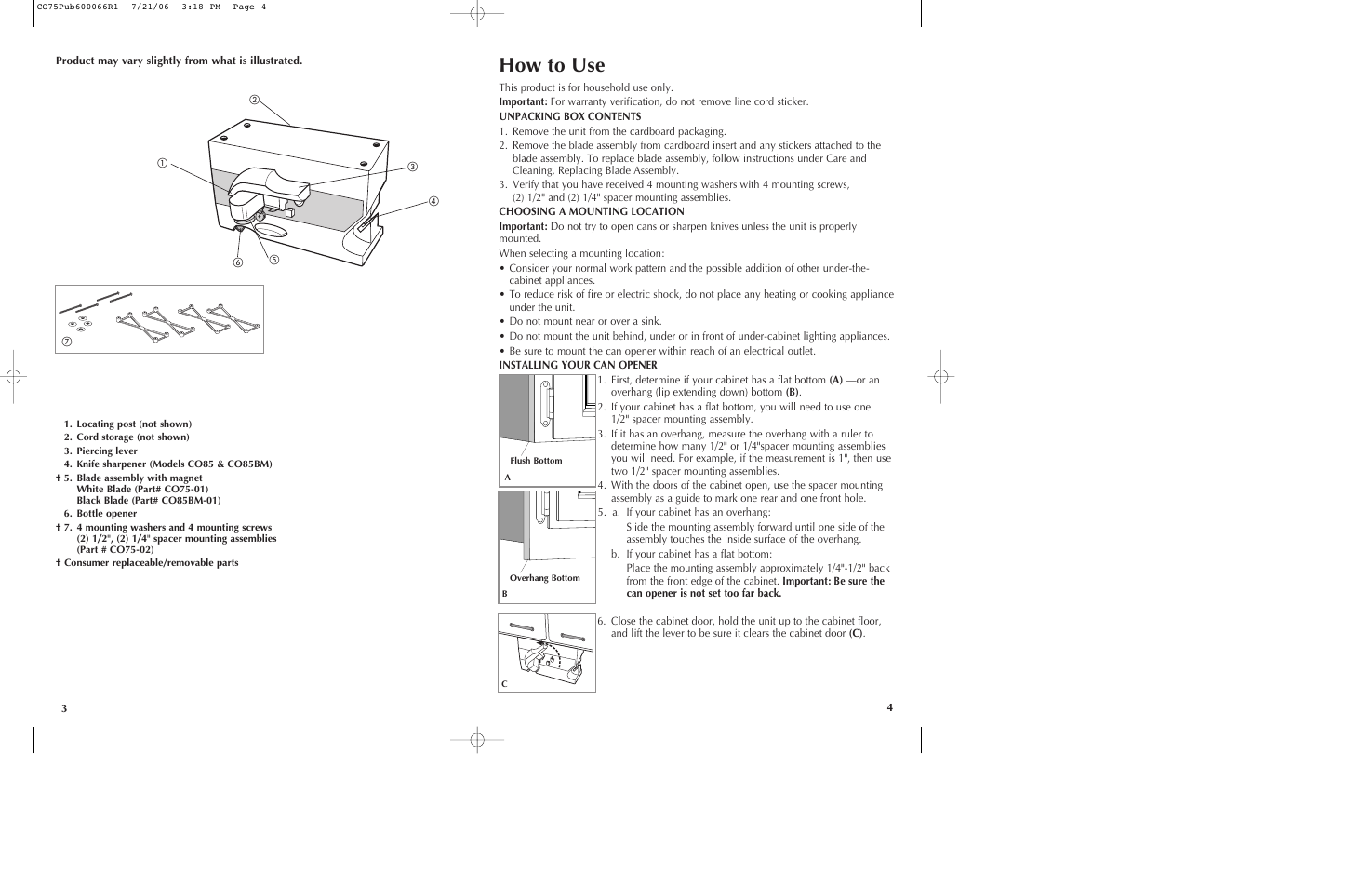 How to use | Black & Decker CO85BM User Manual | Page 3 / 13