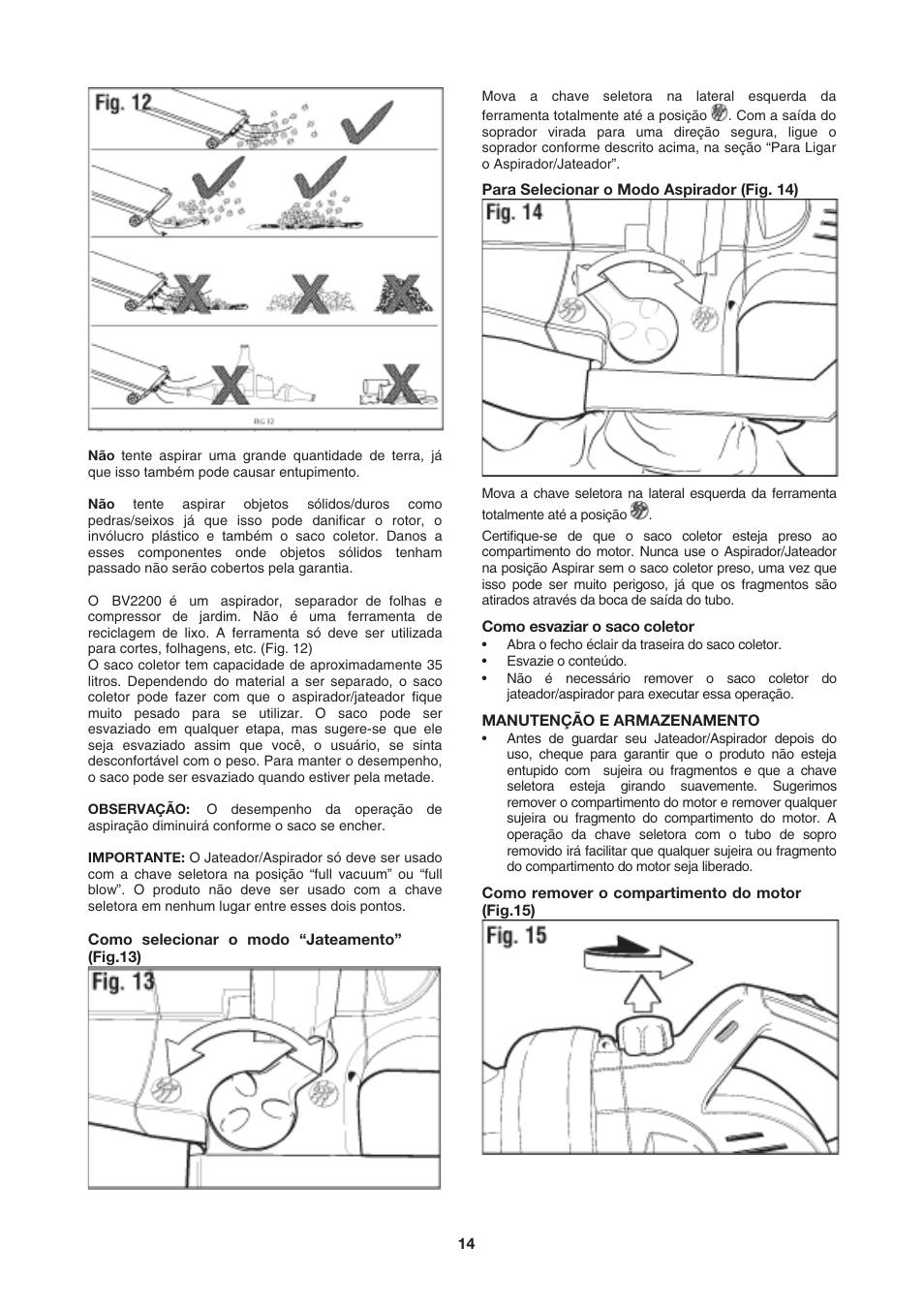 Black & Decker BV2200 User Manual | Page 14 / 22