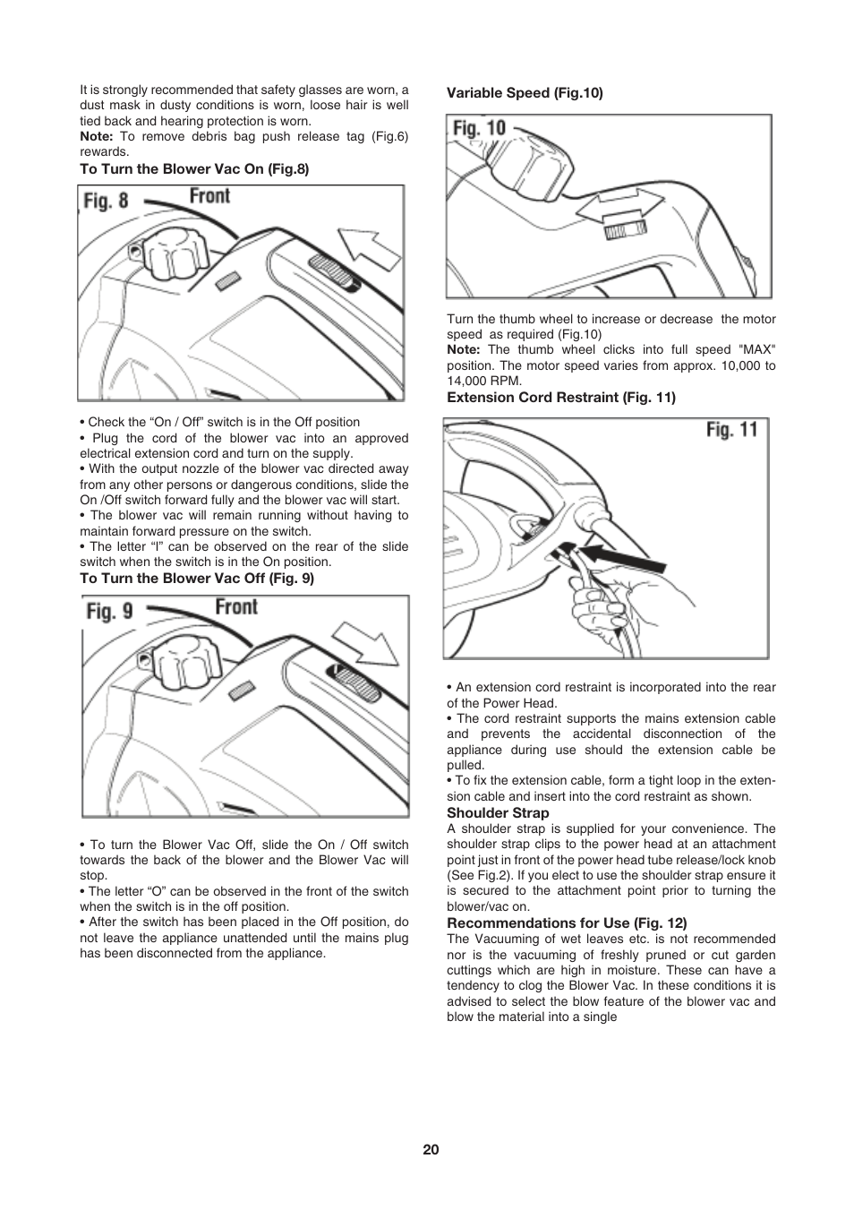 Black & Decker BV2200 User Manual | Page 20 / 22