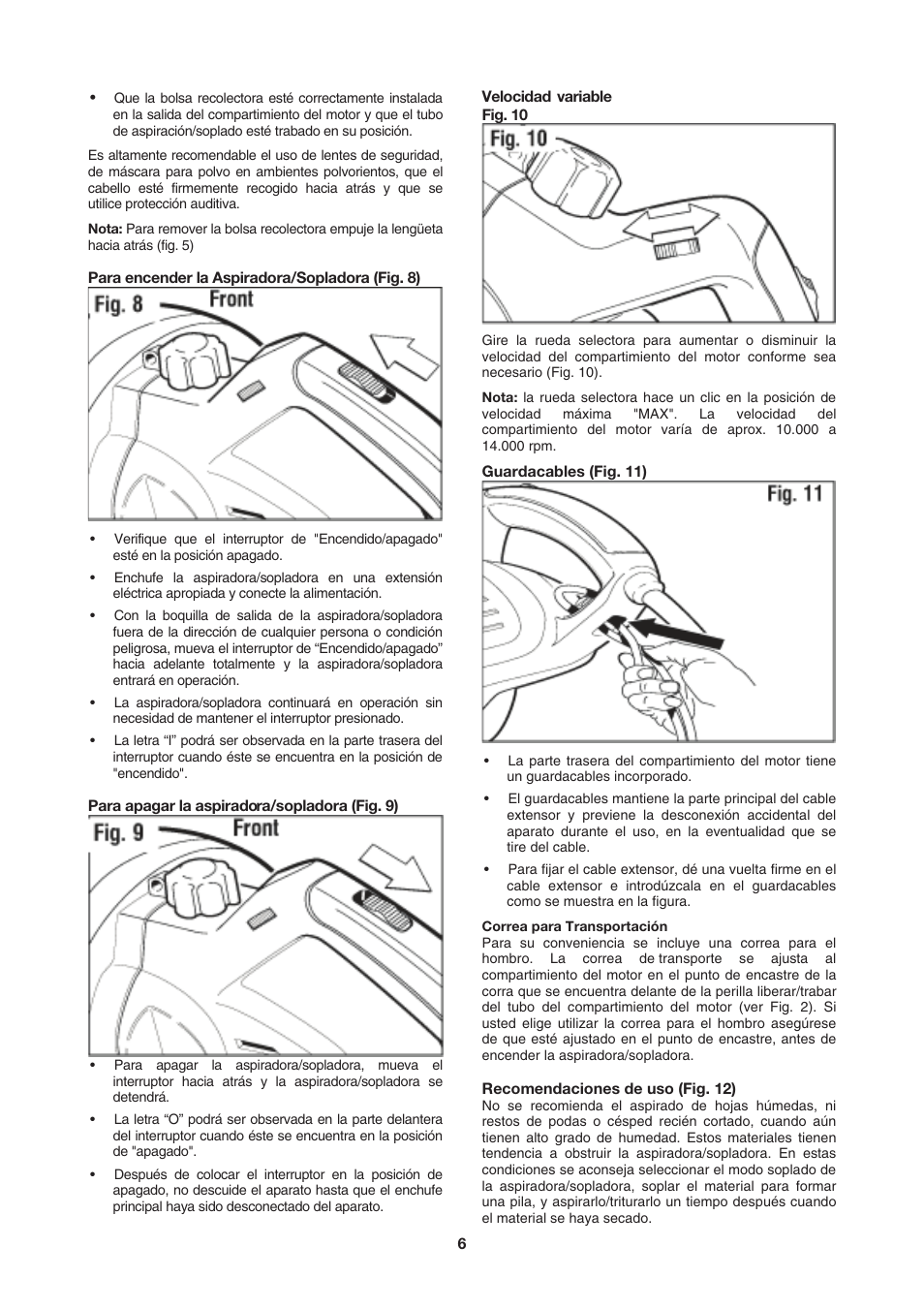 Black & Decker BV2200 User Manual | Page 6 / 22