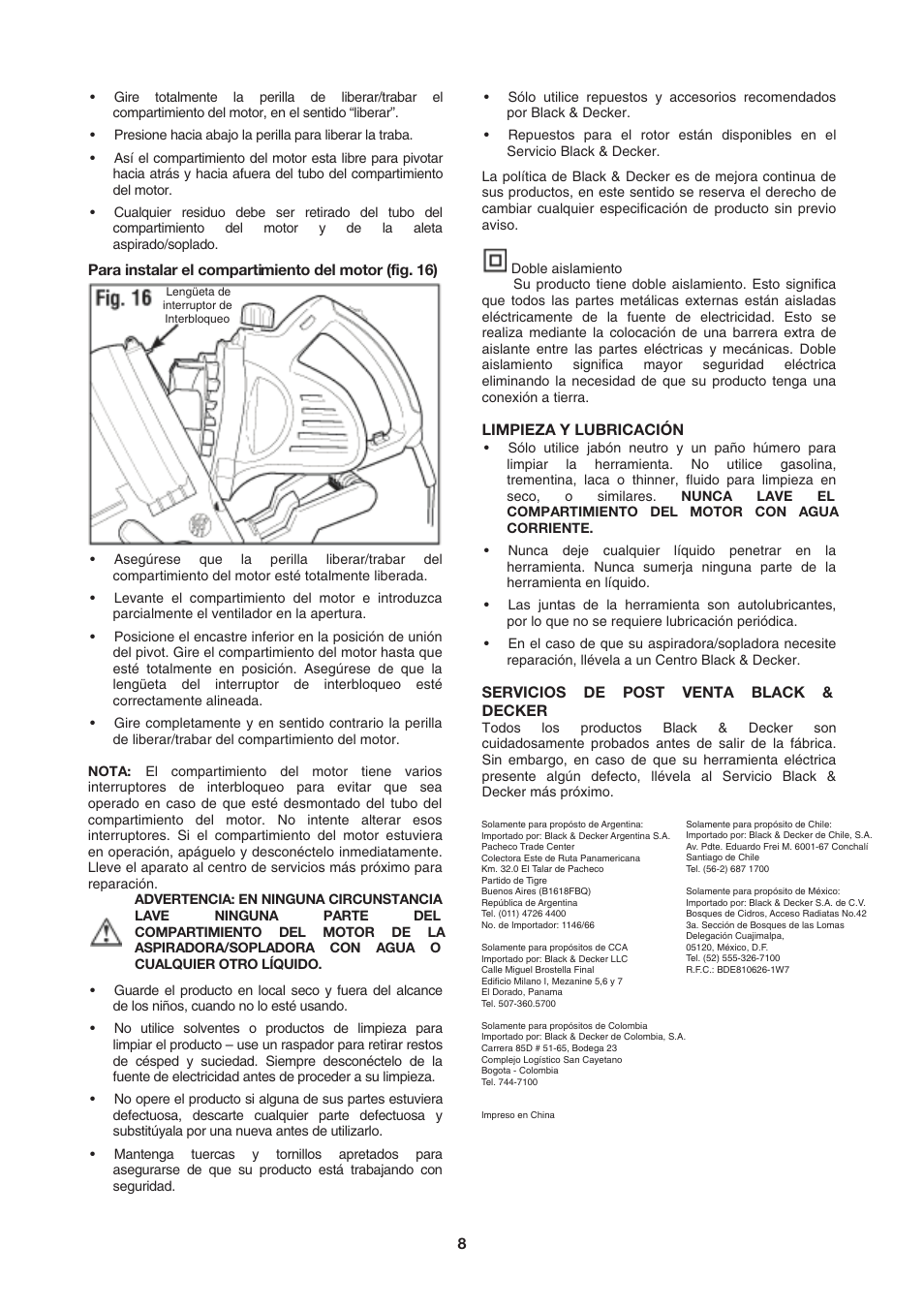 Black & Decker BV2200 User Manual | Page 8 / 22