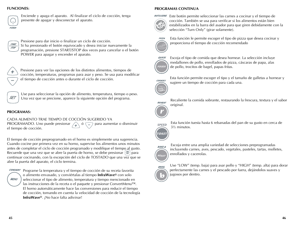 Black & Decker INFRAWAVE FC360 User Manual | Page 24 / 39