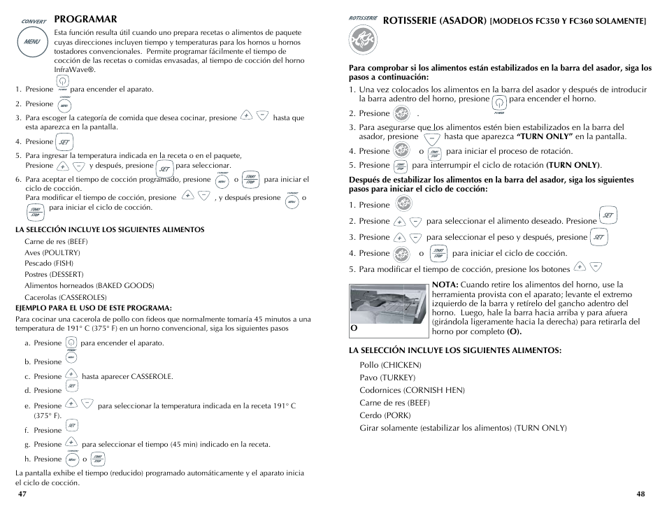 Black & Decker INFRAWAVE FC360 User Manual | Page 25 / 39