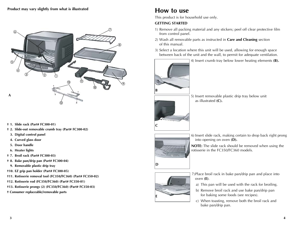 How to use | Black & Decker INFRAWAVE FC360 User Manual | Page 3 / 39
