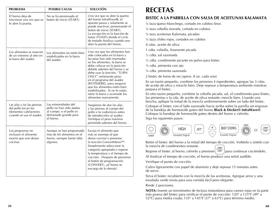Recetas | Black & Decker INFRAWAVE FC360 User Manual | Page 31 / 39
