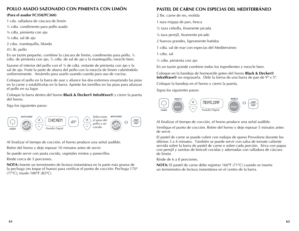Black & Decker INFRAWAVE FC360 User Manual | Page 32 / 39