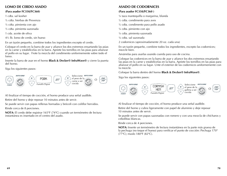 Black & Decker INFRAWAVE FC360 User Manual | Page 36 / 39