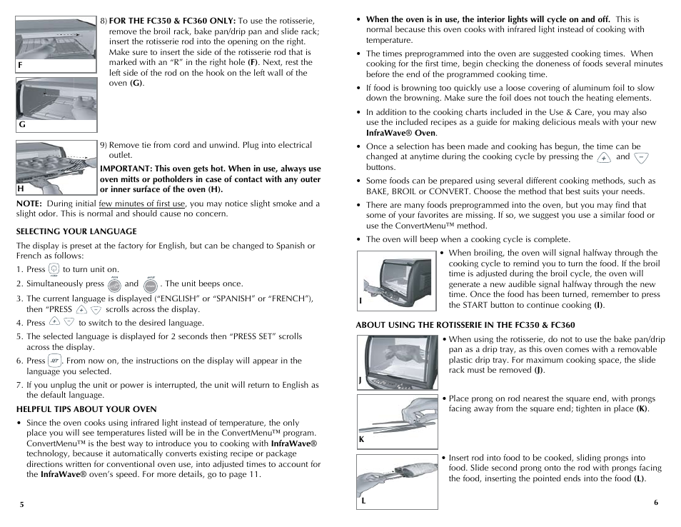 Black & Decker INFRAWAVE FC360 User Manual | Page 4 / 39