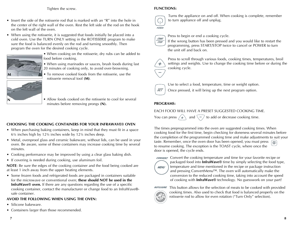 Black & Decker INFRAWAVE FC360 User Manual | Page 5 / 39