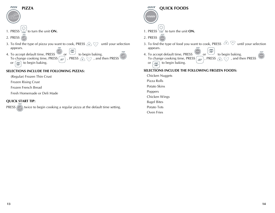 Black & Decker INFRAWAVE FC360 User Manual | Page 8 / 39