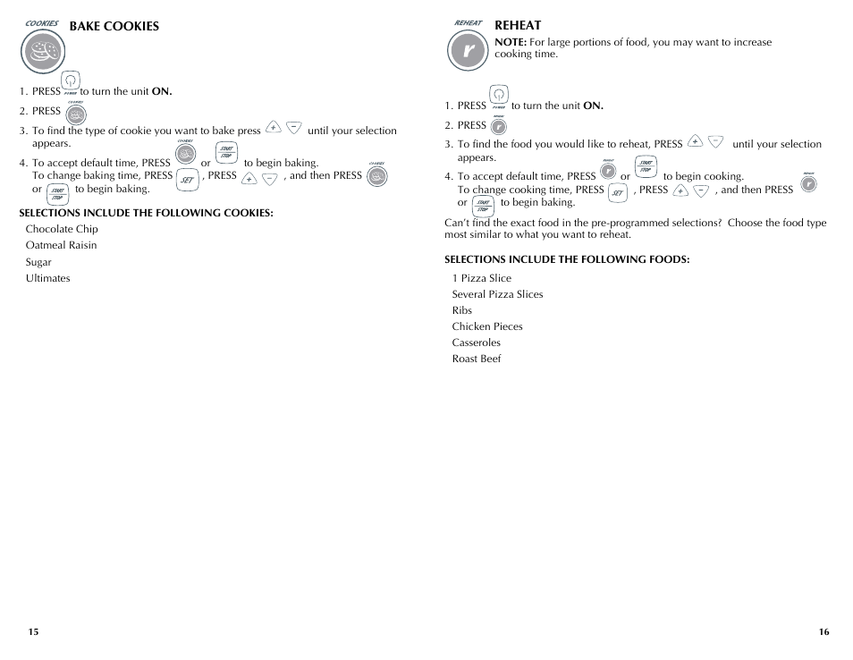 Black & Decker INFRAWAVE FC360 User Manual | Page 9 / 39