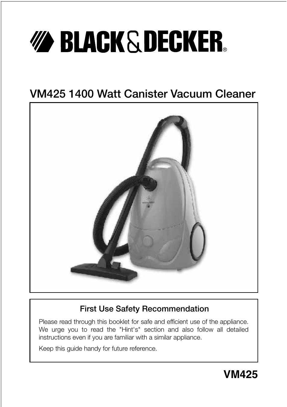 Black & Decker VM425 User Manual | 12 pages