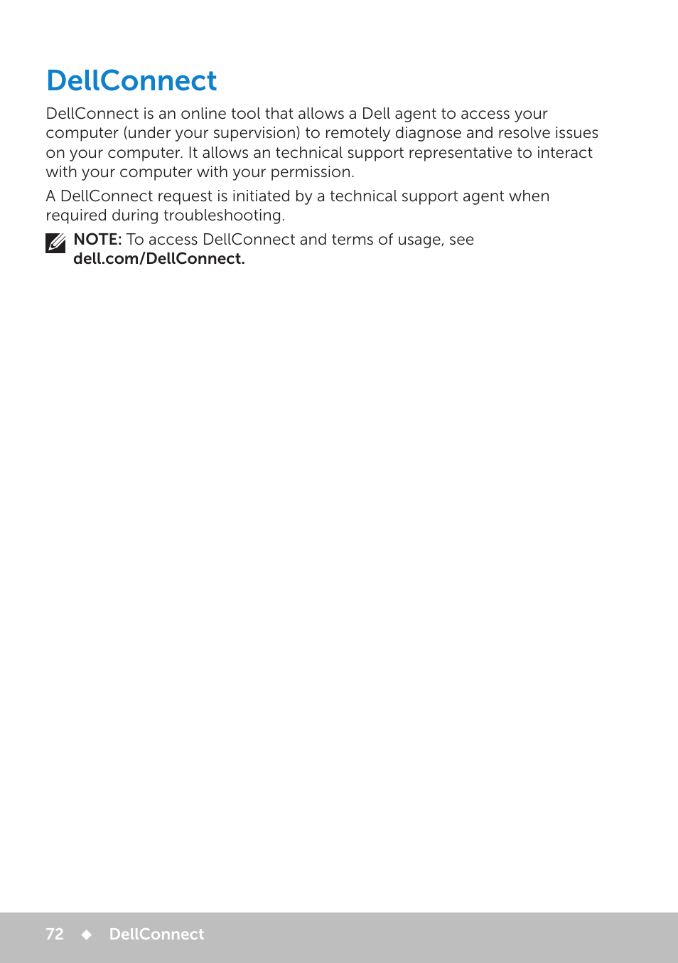 Dellconnect, Dellconnect 72 | Dell Inspiron 17 (7737, Mid 2013) User Manual | Page 72 / 102