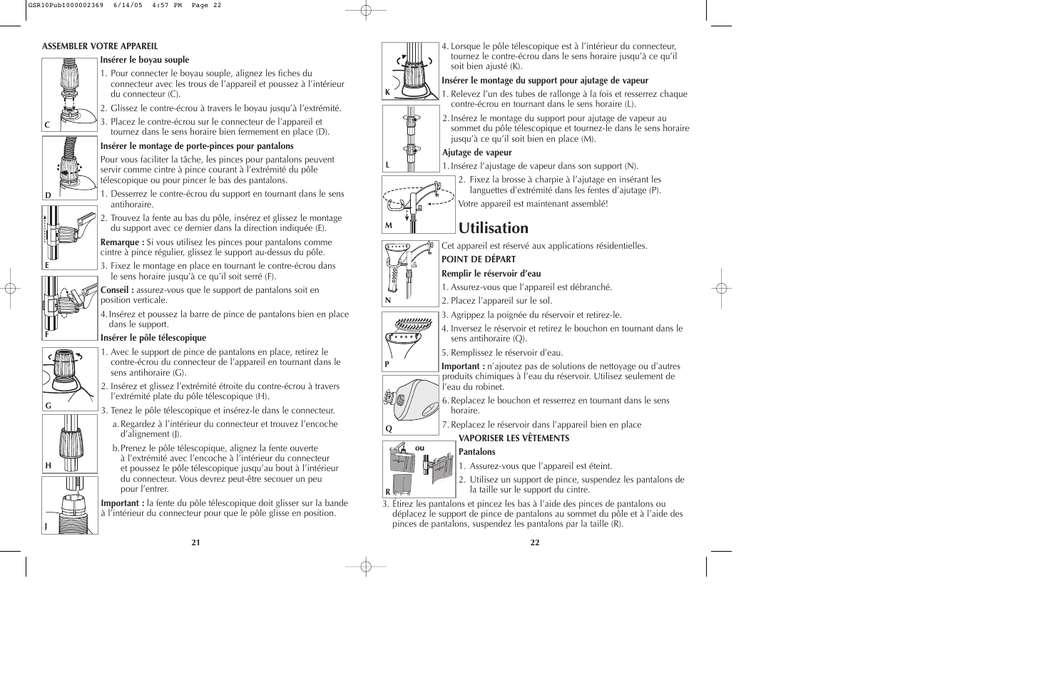 Utilisation | Black & Decker GSR10 User Manual | Page 12 / 17
