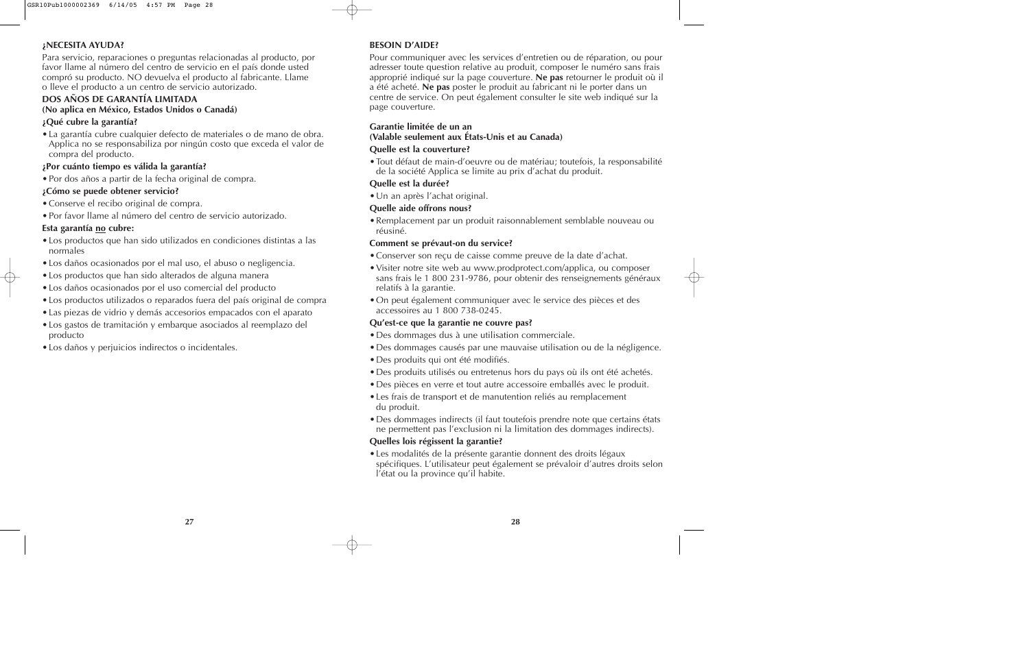 Black & Decker GSR10 User Manual | Page 15 / 17