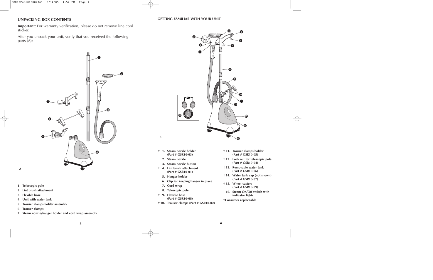 Black & Decker GSR10 User Manual | Page 3 / 17